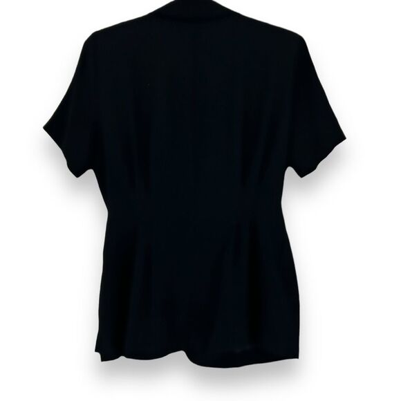 Vintage 90s Short Sleeve Hourglass Blazer Jacket Gold Jewelry Fran Fine Style S - Picture 5 of 7